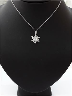 Elements Gold 9k White Gold Topaz Pendant Only GP2071