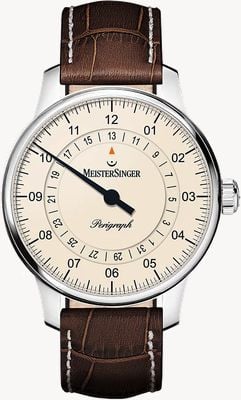 MeisterSinger Perigraph (38mm) Ivory Dial / Brown Leather BM1103