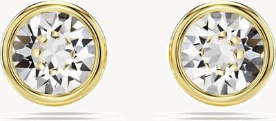Swarovski Imber Stud Earrings Round Cut White Crystals Gold-Tone Plated 5681552