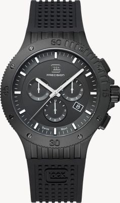 GLOCK Precision Quartz Chronograph (44mm) Black Dial / Black RTF Silicone Strap GW-42-2-24