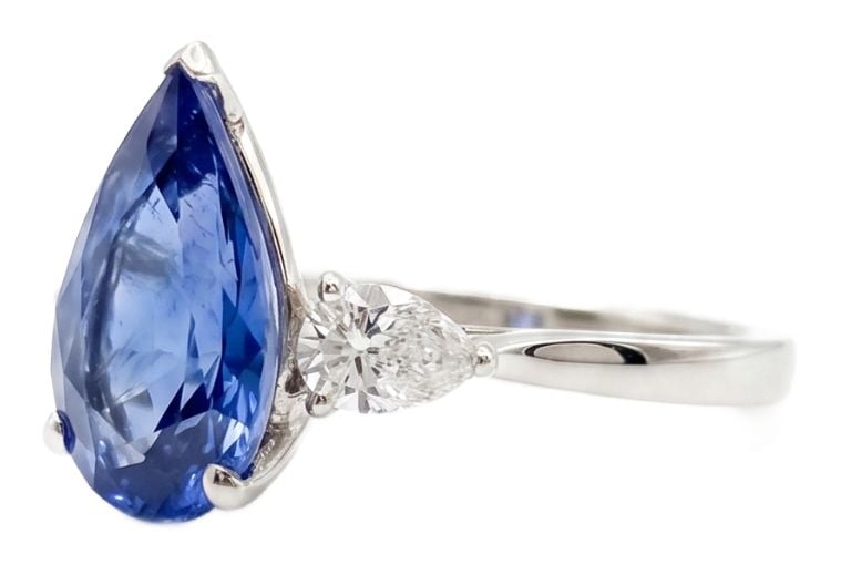 James Moore & Co SR447 0.37ct Natural Pear Diamond Platinum Jewellery