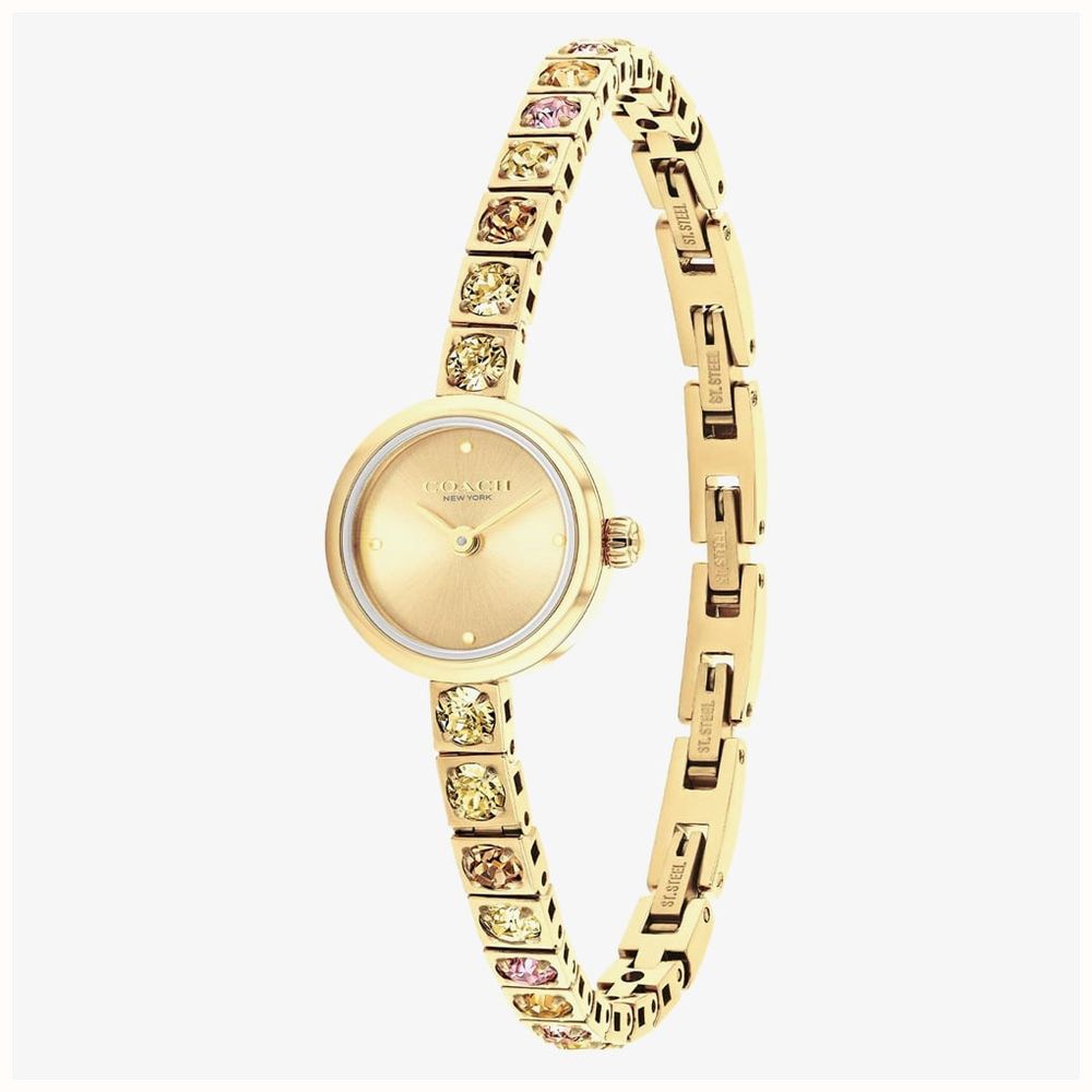 Coach Ladies Iris Gold Dial Golden Tennis Bracelet 14504723 - alternate view 2
