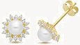 Treasure House 9CT YEL GOLD FRESHWATER PEARL & CZ STUDS ES2071