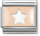 Nomination Classic PLATES In Stainless Steel With 9k Rose Gold CUSTOM Star Charm 430101/09