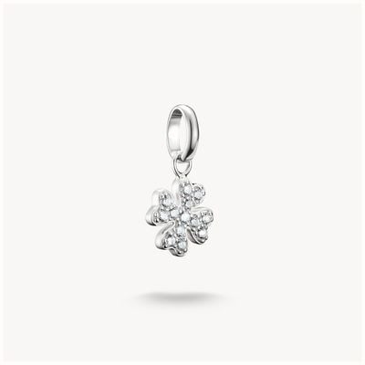 Thomas Sabo Charm Pendant Lucky Clover With Stones Connect Silver CC1281-051-14