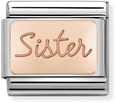 Nomination Classic Sister 9ct Rose Gold & Steel Charm 430101/38