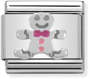 Nomination Classic Gingerbread Man Sterling Silver & Steel Enamel Charm 330204/09