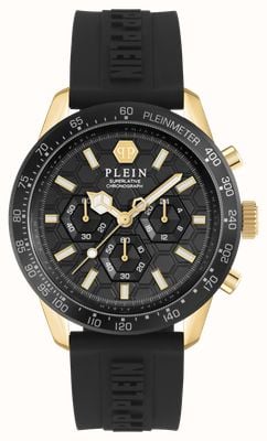 Philipp Plein HYPER-SPORT PLEINMETER (44mm) Black Chronograph Dial / Black Silicone Strap PWPYA0224