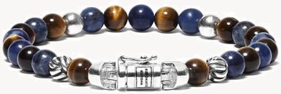 Buddha To Buddha 'Spirit Bead Mini Mix' Sodalite Tigereye Sterling Silver Handmade Bracelet - 189MS - (Size E) 001J011893805