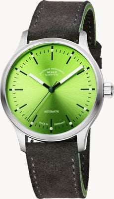 Mühle Glashütte Panova Lime Automatic (40mm) Lime Green Sunray Dial / Anthracite-Coloured Suede Strap M1-40-76-1-LBV-I