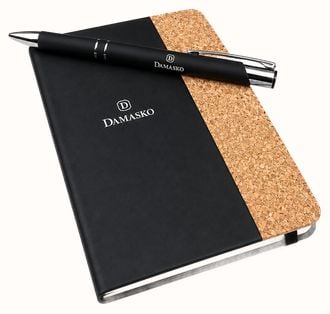 Damasko Branded Black Notebook And Pen J54932