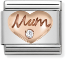 Nomination Classic Mum Heart 9ct Rose Gold & Steel Charm 430305/10