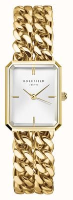 Rosefield Studio Edition - Double Chain (19.5mm) White Sunray Dial / Gold-Plated Stainless Steel Bracelet SWGSG-O76