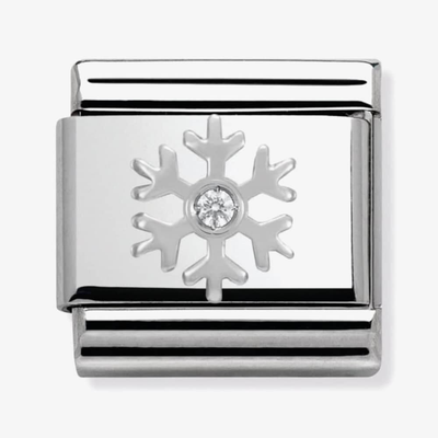 Nomination White Snowflake Charm Bead With Cz 330313/02