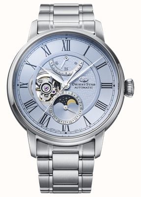 Orient Star M45 F7 Mechanical Moonphase Limited Edition (41mm) Light Blue Dial / Stainless Steel Bracelet RE-BT0007L00B