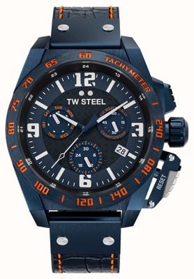 TW Steel Canteen World Rally Championship Chronograph Limited Edition (46mm) Blue Dial / Blue Leather Strap TW1020