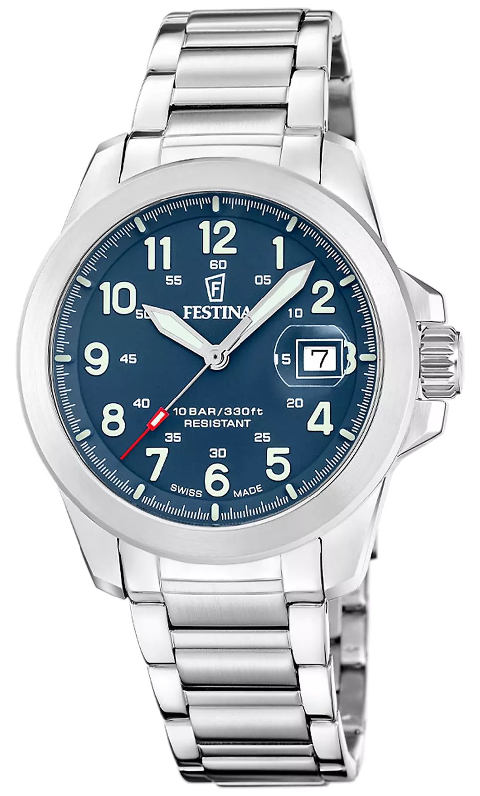 Festina F20081/2 Swiss Made Field Quartz (42mm) Blue Dial / Watch