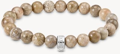 Thomas Sabo Silver Bracelet With Daisy Jasper Beads X0293-014-16-L17