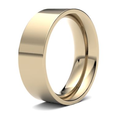 James Moore Wedding Rings | 18ct Yellow Gold | 7mm | Heavy | Flat Court | AG_7LHE-18Y