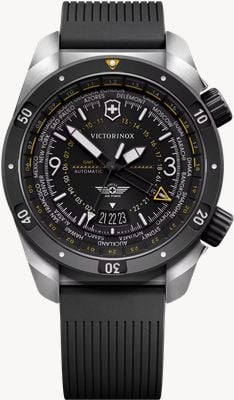 Victorinox Air Pro Automatic GMT (43mm) Black Dial / Black Rubber Strap 242005