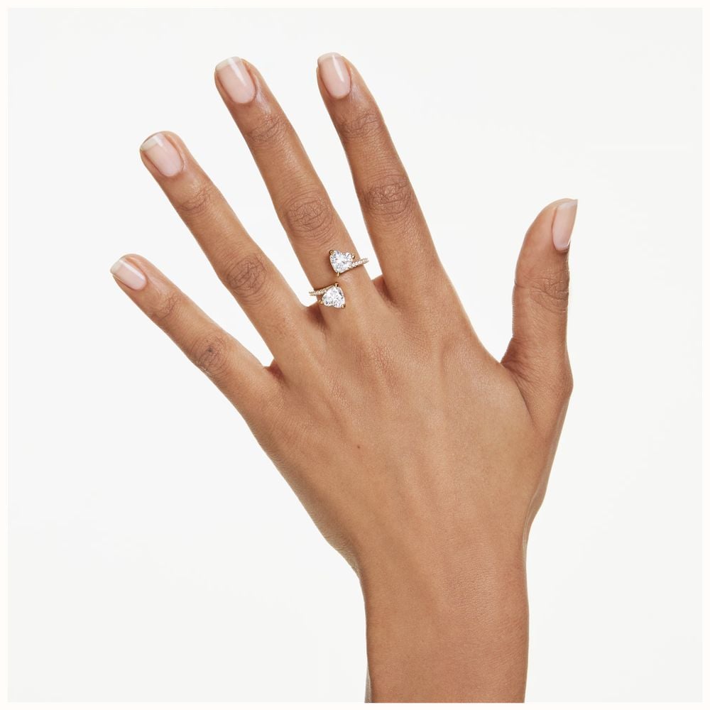 Swarovski Mesmera open ring Heart cut, Pavé, White, 18K gold finish, Size 60 5733478 - alternate view 3