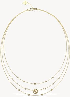 Guess Women's Perfect Illusion Gold Plated 4G Triple Chain Necklace 15-18" UBN03376YG