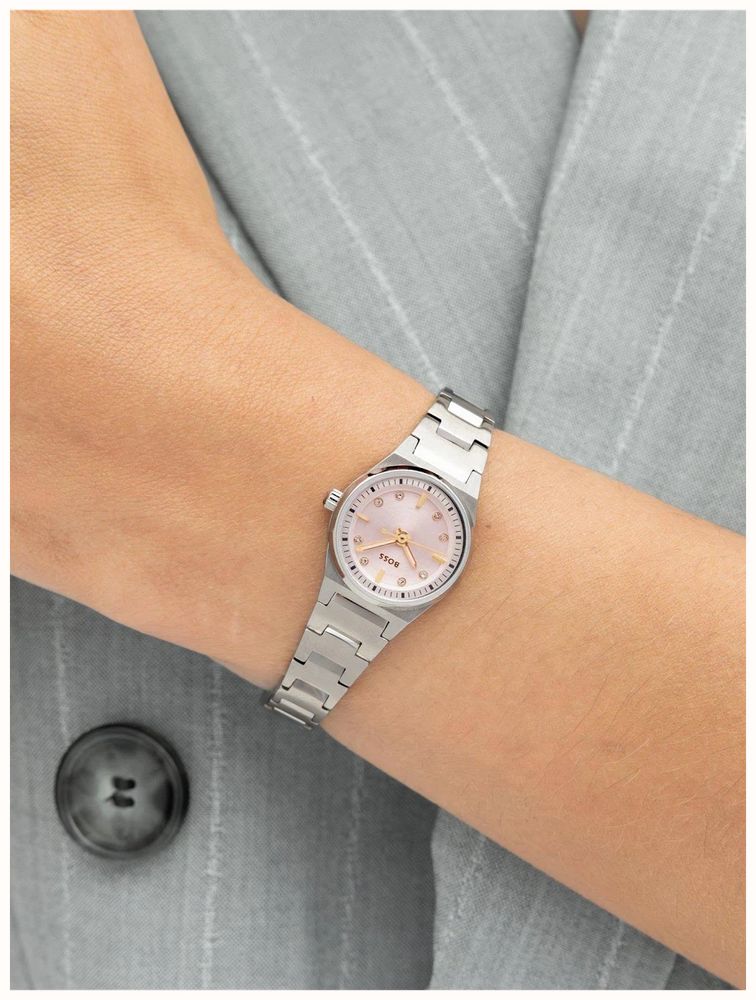 BOSS Ladies Stainless Steel Pink Dial Graceful Precious 1502862 - alternate view 6
