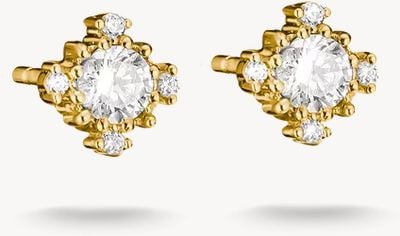 Thomas Sabo Classics 18ct Yellow Gold Plated Cubic Zirconia Stud Earrings H2311-M01-14