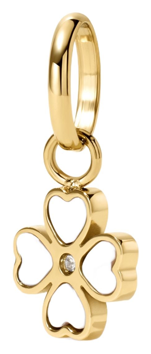 D.LOUISE CH17 Gold Plated Mini Clover With CZ Charm Jewellery
