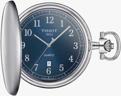 Tissot Savonnette Quartz Blue Dial Pocket Watch T8624101904200