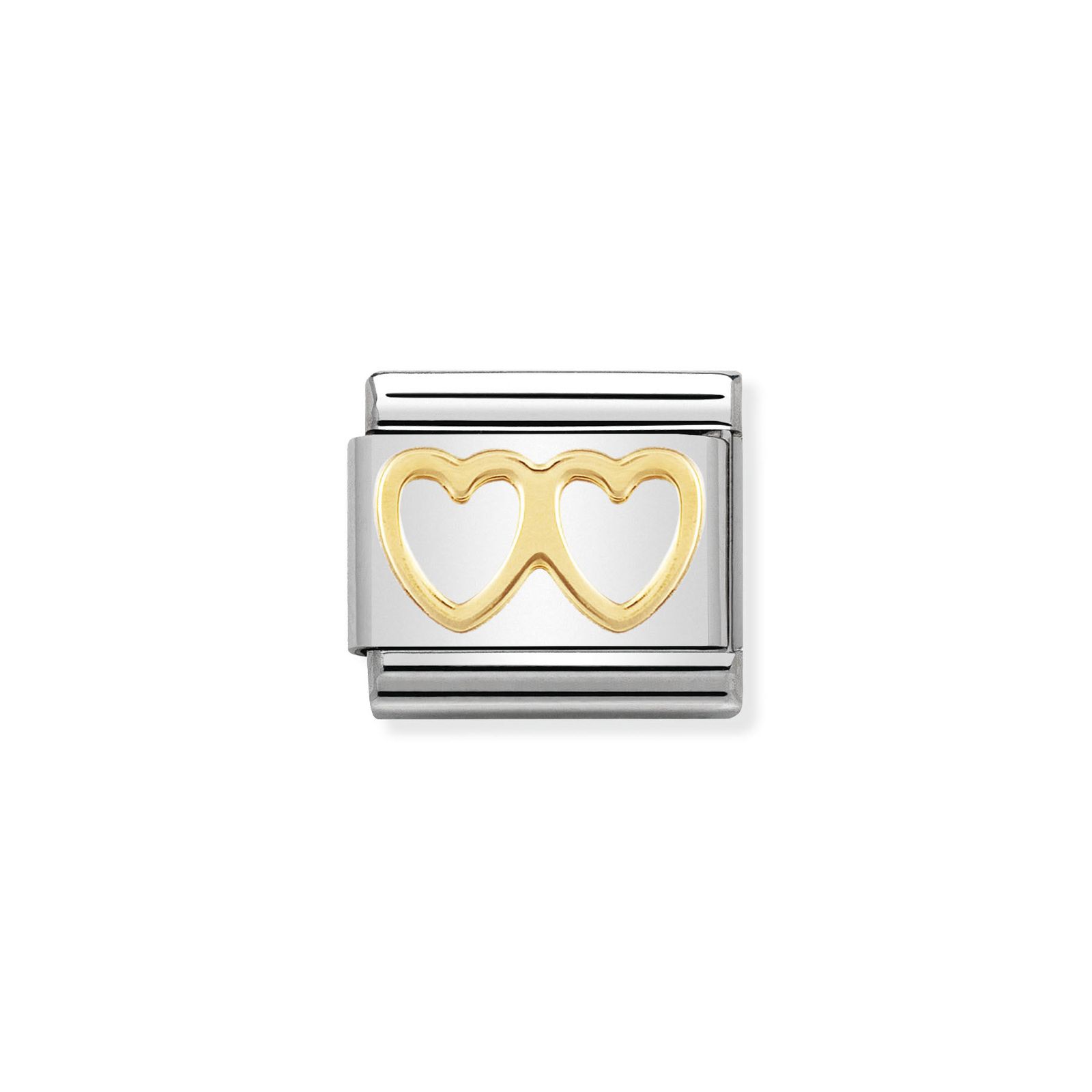 Nomination 030116/03 Classic Double Heart 18ct Gold & Steel Jewellery