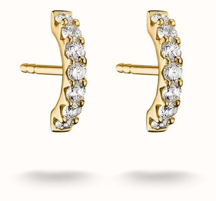 Thomas Sabo classic stud earrings gold plated with white stone H2378-M01-14