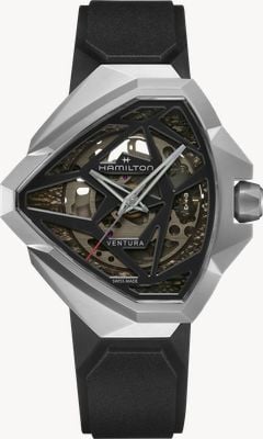 Hamilton Ventura Edge Skeleton Auto (47mm) Gradient Effect Skeleton Dial / Black Rubber Strap H24635330