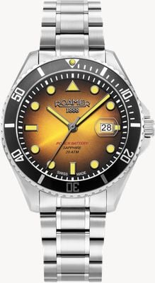 Roamer Pro Diver 200 Power-Battery (43mm) Yellow Gradient Dial / Stainless Steel Bracelet 969845 41 95 20
