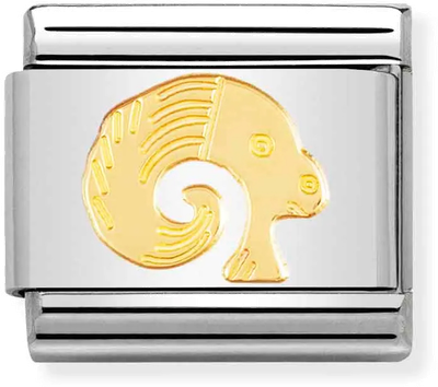 Nomination Classic Aries ZODIAC Steel Charm With Yellow Gold 030104/01