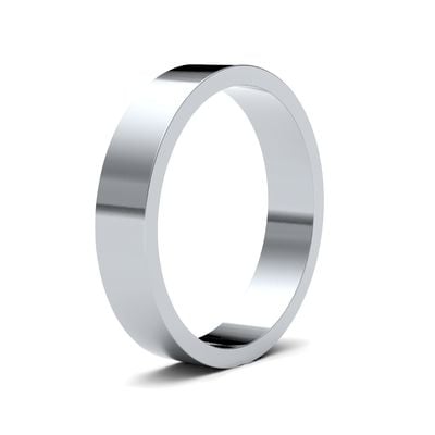 James Moore Wedding Rings | 9ct White Gold | 4mm | Light | Flat | AG_4LLF-9W
