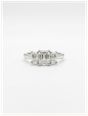 1.03ct Emerald Natural Diamond Platinum Trilogy Ring J7378