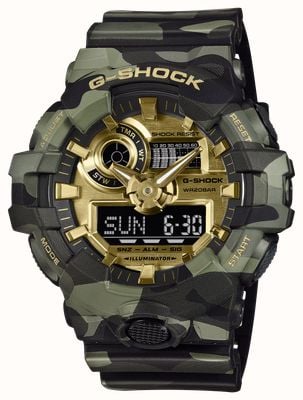 Casio G-Shock GA-700 Bold Camo Series (53.4mm) Gold Dial / Camo Resin Band GA-700CMG-3AER