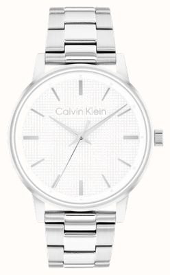 Calvin Klein CK Linked (41mm) Textured White Dial / Stainless Steel Bracelet 25200501