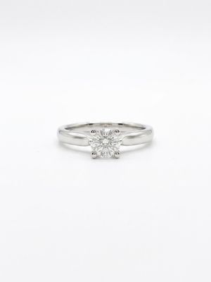 0.30ct Round Brilliant Natural Diamond Platinum Solitaire Ring FCD28346
