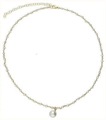 James Moore CME Yellow Gold Plated. Tiny Shell Pearl Linked Beads With A She H5422/Y