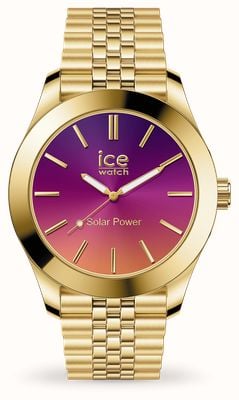 Ice-Watch Steel Solar (34.5mm) Night Pink Gradient Dial / Gold PVD Stainless Steel Bracelet 023792