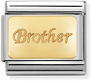 Nomination Classic Brother 18ct Gold & Steel Charm 030121/35