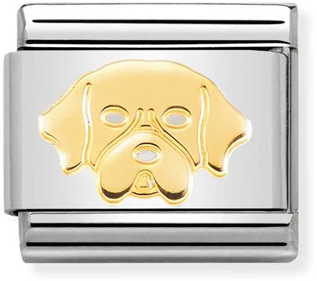 Nomination Classic Golden Retriever Dog 18ct Gold & Steel Charm 030162/56