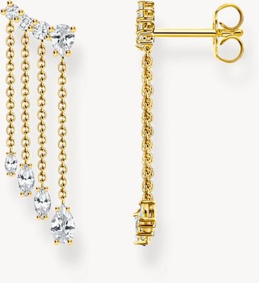 Thomas Sabo Gold-Plated Waterfall Earrings with White Stones H2325-414-14