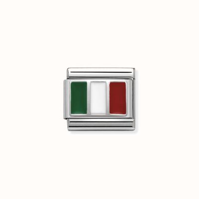Nomination Composable Classic FLAGS In St.steel Enam.sterling Silver Italy 330207/16