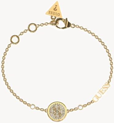 Guess Women's Dreaming Guess Gold Plated 12mm Pavé 4G Coin Bracelet UBB03125YGL