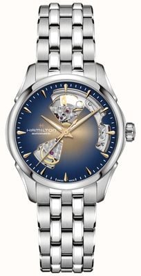Hamilton Jazzmaster Open-Heart Automatic (36mm) Bronze-Blue Gradient Dial / Stainless Steel Bracelet H32215101