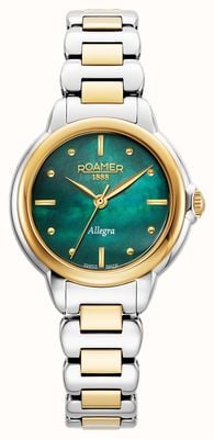 Roamer Women's Allegra (32mm) Green Mother-of-Pearl Dial / Two-Tone Stainless Steel Bracelet 977847 47 70 20