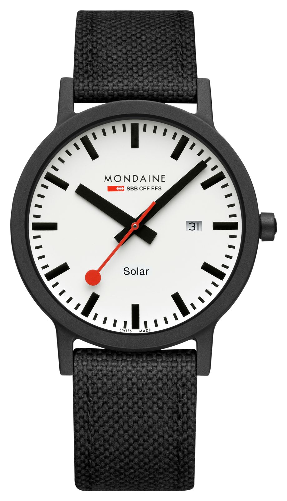Mondaine MS1.41910.LB Essence Solar (41mm) White Dial / Watch